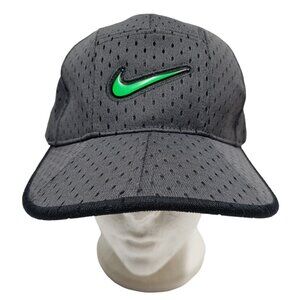 Nike Air Grey Green Swoosh Nike Adult Hat Cap Stretch Fit Large to XL